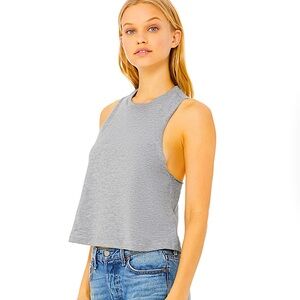 new • bella + canvas racerback cropped tank top